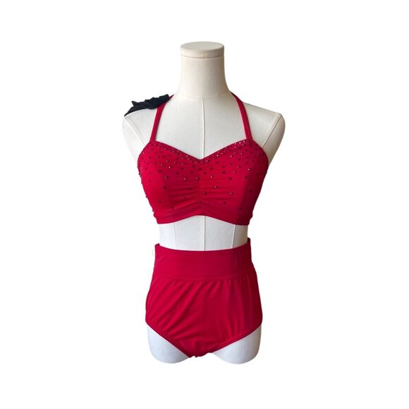 Handmade Dance Costume Size S Adult Contemporary Lyrical Jazz Beaded Sequins - Picture 3 of 7